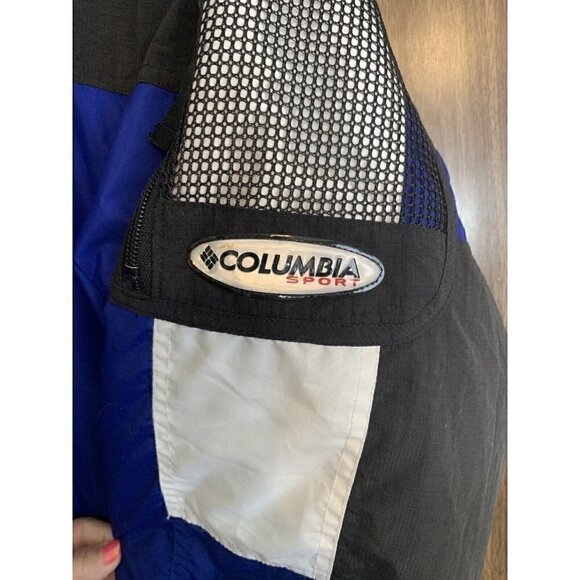 Columbia Blue Back White Puffer Insulated Coat Jacket Size L Large Nylon… - Picture 4 of 9
